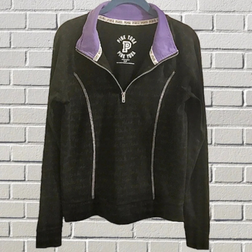 𝅺PINK Yoga 1/2‎ Zip Athletic Pullover.